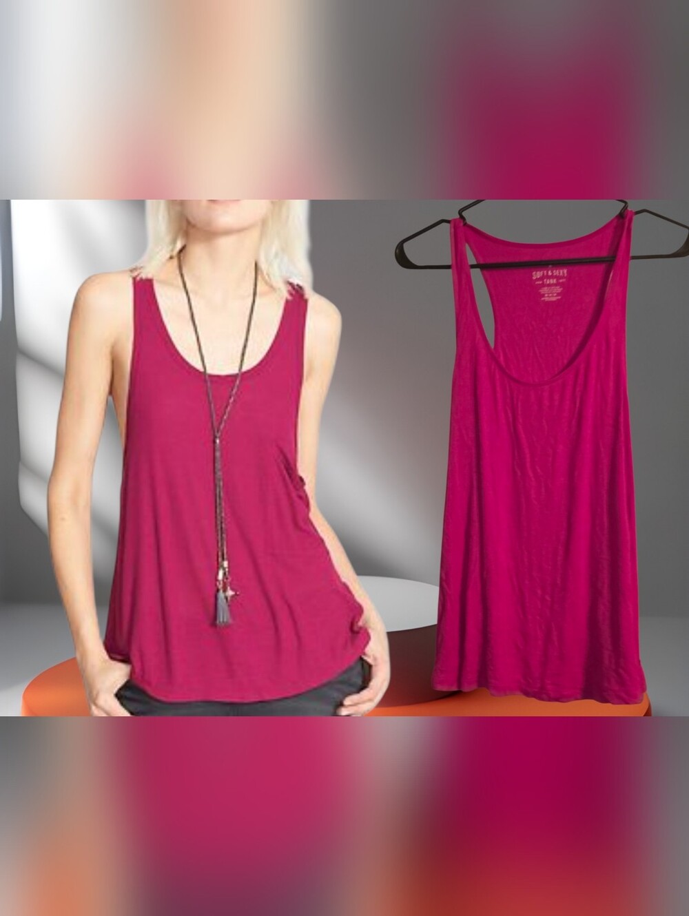 American Eagle Outfitters Fuchsia Racerback Tank